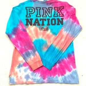 VS PINK tye-dye long sleeve tee